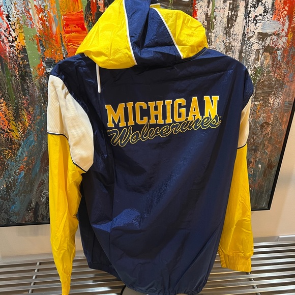 Michigan Wolverines Quarter Zip Jacket Mitchell & Ness - Picture 5 of 7